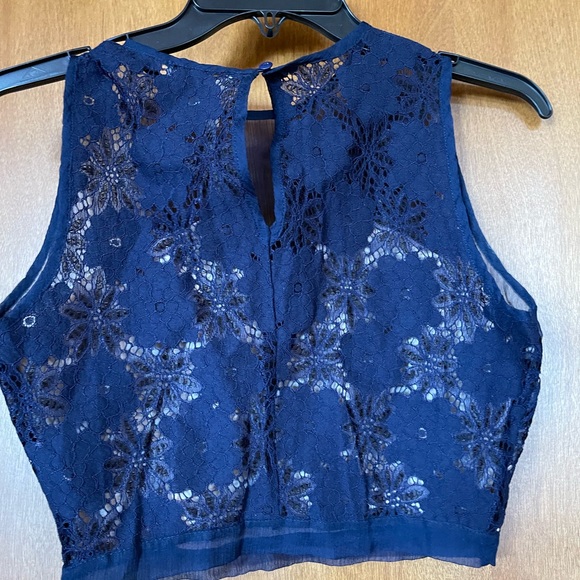 Foxiedox 2 piece dress set navy skirt crop top lace midi NWT - Picture 3 of 6